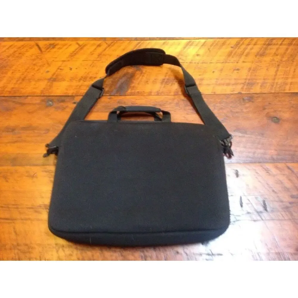 Targus Black Neoprene Padded 2 Pocket Shoulder Strap Laptop Messenger Travel Bag